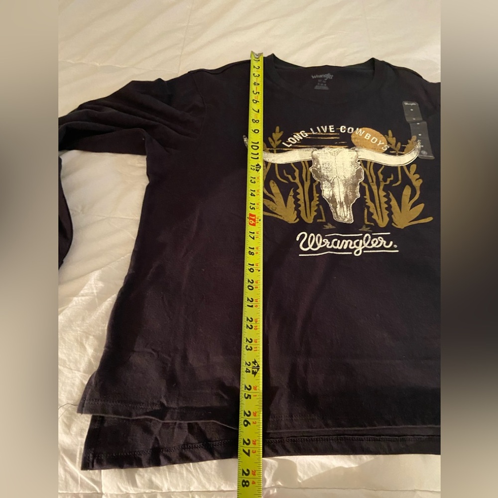 Wrangler Charcoal Long Sleeve Tee Shirt - Picture 5 of 12